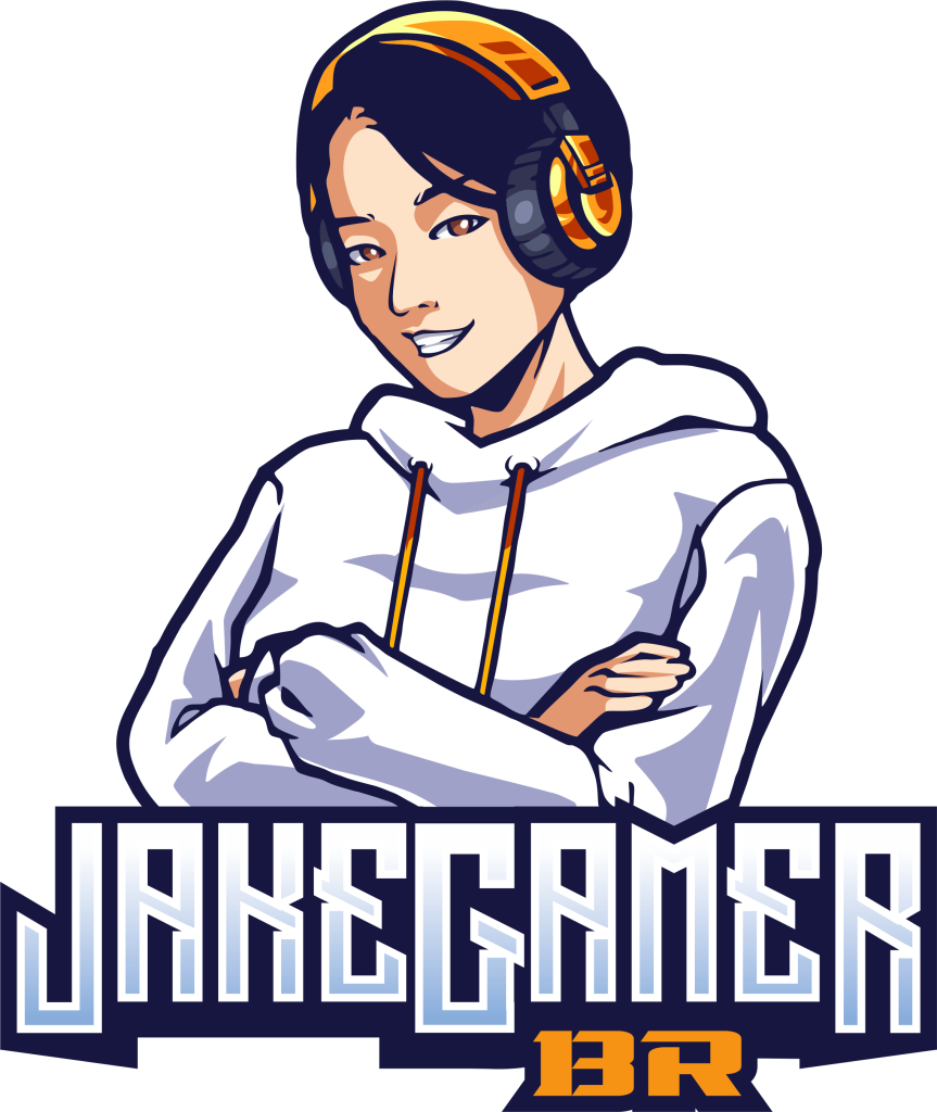 JakeGamerBR logo, bora jogar junto nas lives no TikTok e na Twitch!